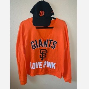 PINK SF Giants V- Neck Sweatshirt
